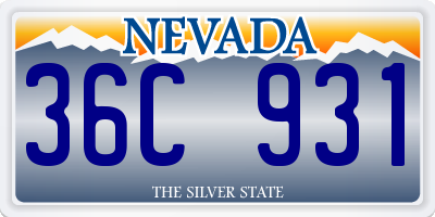 NV license plate 36C931