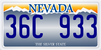 NV license plate 36C933