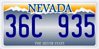 NV license plate 36C935