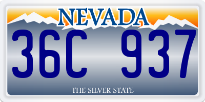 NV license plate 36C937