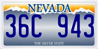 NV license plate 36C943