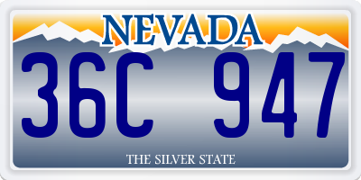 NV license plate 36C947