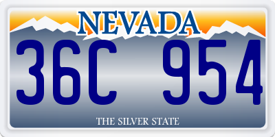 NV license plate 36C954