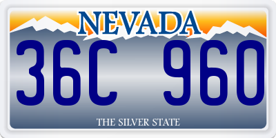 NV license plate 36C960