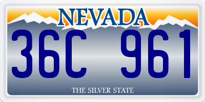 NV license plate 36C961