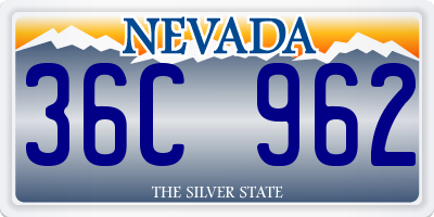 NV license plate 36C962