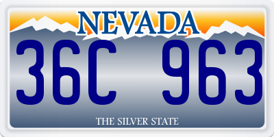 NV license plate 36C963