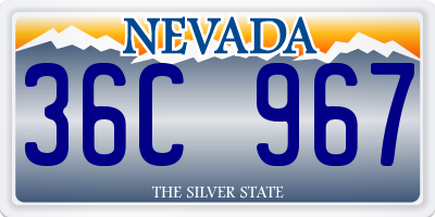 NV license plate 36C967