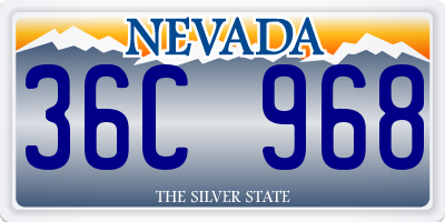 NV license plate 36C968