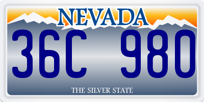 NV license plate 36C980