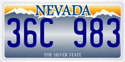 NV license plate 36C983