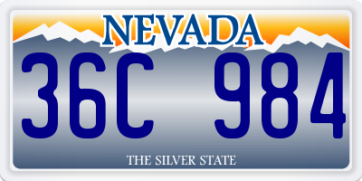 NV license plate 36C984