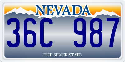 NV license plate 36C987