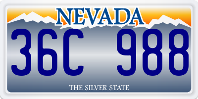 NV license plate 36C988