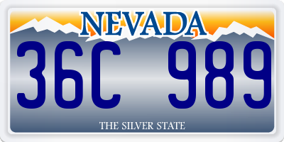 NV license plate 36C989