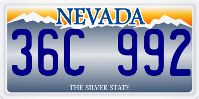 NV license plate 36C992