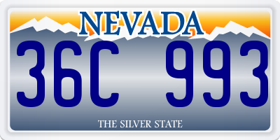 NV license plate 36C993
