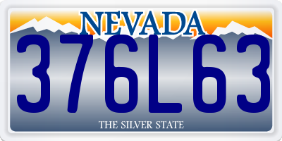 NV license plate 376L63