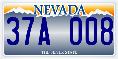NV license plate 37A008