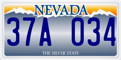 NV license plate 37A034