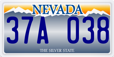 NV license plate 37A038