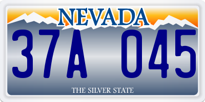 NV license plate 37A045