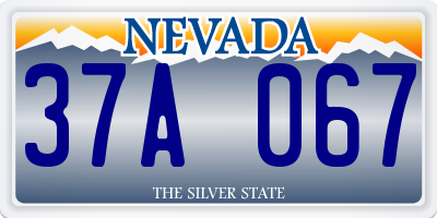 NV license plate 37A067
