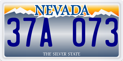 NV license plate 37A073