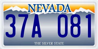 NV license plate 37A081