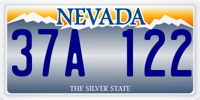 NV license plate 37A122