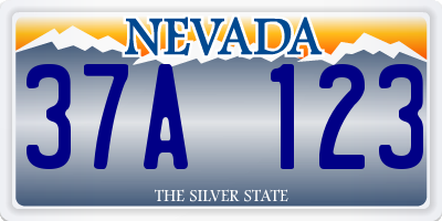 NV license plate 37A123