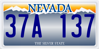 NV license plate 37A137