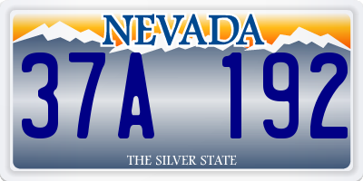 NV license plate 37A192