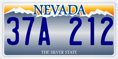 NV license plate 37A212