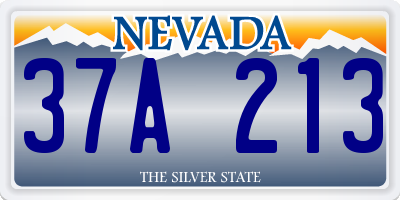 NV license plate 37A213