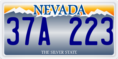 NV license plate 37A223