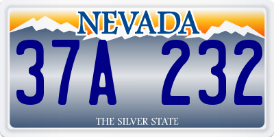 NV license plate 37A232