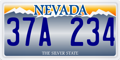 NV license plate 37A234