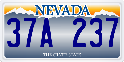 NV license plate 37A237