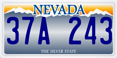 NV license plate 37A243