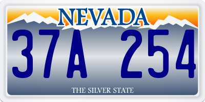 NV license plate 37A254
