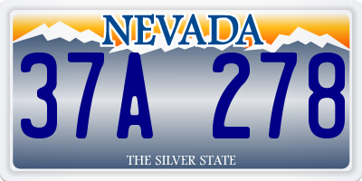 NV license plate 37A278