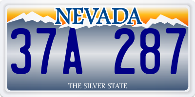 NV license plate 37A287