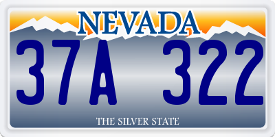 NV license plate 37A322