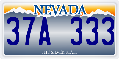 NV license plate 37A333