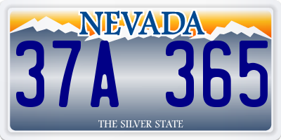 NV license plate 37A365