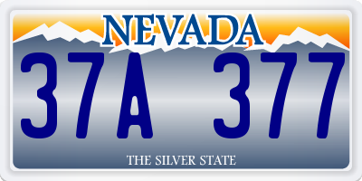 NV license plate 37A377