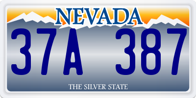 NV license plate 37A387