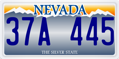 NV license plate 37A445