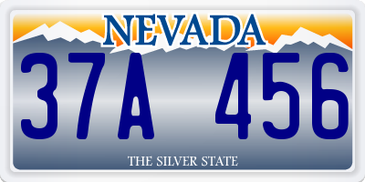 NV license plate 37A456